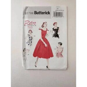 Butterick Retro 53" Sewing Pattern B5708 Women's Misses Dress Size 6-14 Uncut.